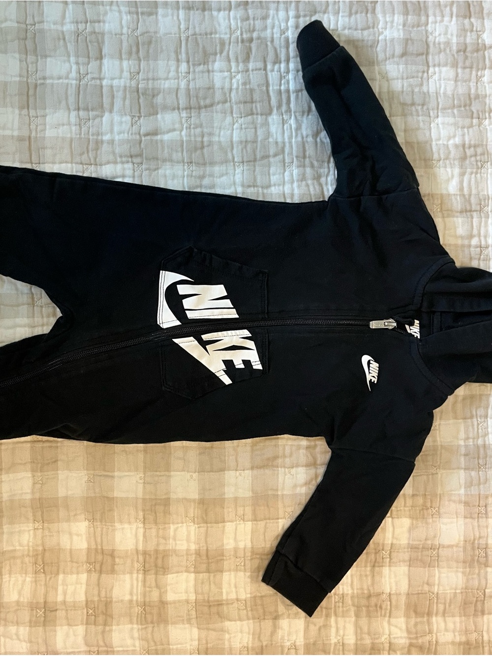 Nike Black Infant Zip Hoodie with White Swoosh